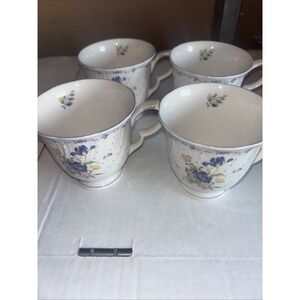 Vintage Nikko Blue Peony‎ Cups Japan Discontinued Set Of 4